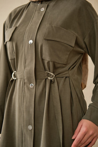 Çıtçıt Detay Çift Cepli Takım Haki Yeşil