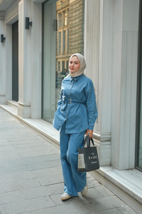 Çıtçıt Detay Kot Takım Açık Mavi