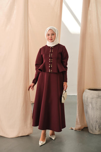 Çıtçıt Detaylı Takım Bordo