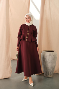 Çıtçıt Detaylı Takım Bordo