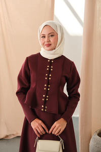 Çıtçıt Detaylı Takım Bordo