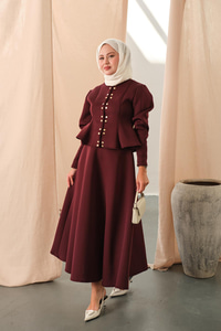 Çıtçıt Detaylı Takım Bordo