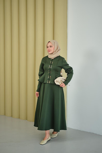 Çıtçıt Detaylı Takım Zümrüt Yeşil