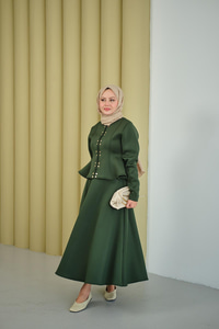 Çıtçıt Detaylı Takım Zümrüt Yeşil