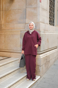 Çıtçıt Kapüşonlu Takım Bordo