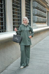 Çıtçıt Kapüşonlu Takım Haki Yeşil