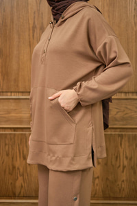 Çıtçıt Kapüşonlu Takım Kahverengi