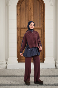 Çıtçıtlı Çift Kat Kapüşonlu Takım Lacivert