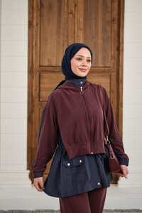 Çıtçıtlı Çift Kat Kapüşonlu Takım Lacivert