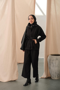 Çıtçıtlı Gabardin Takım Siyah