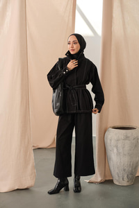 Çıtçıtlı Gabardin Takım Siyah