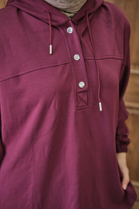 Çıtçıtlı İkili Takım Bordo