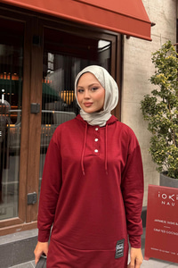 Çıtçıtlı İkili Takım Bordo