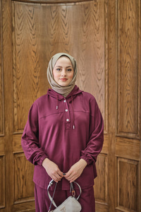 Çıtçıtlı İkili Takım Bordo