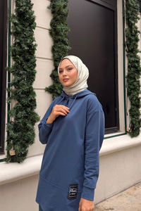 Çıtçıtlı İkili Takım İndigo Mavi