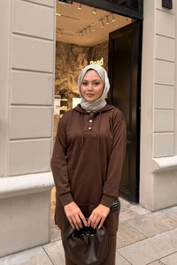 Çıtçıtlı İkili Takım Kahverengi