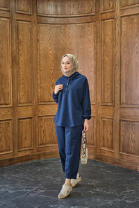 Çıtçıtlı İkili Takım Lacivert