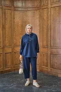 Çıtçıtlı İkili Takım Lacivert