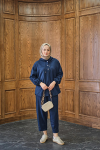 Çıtçıtlı İkili Takım Lacivert