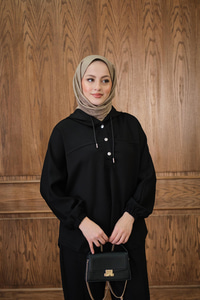 Çıtçıtlı İkili Takım Siyah