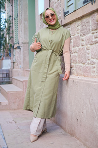 Çıtçıtlı Parçalı Su İtici Trençkot Mint Yeşil