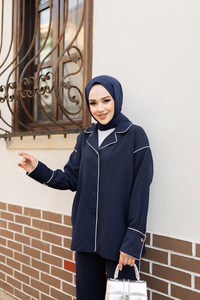 Çizgi Detay İkili Takım Lacivert