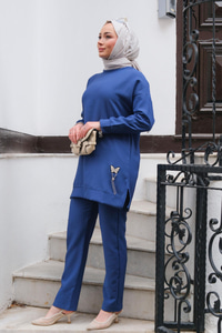 Çizgi Detay İkili Takım Mavi