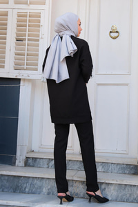 Çizgi Detay İkili Takım Siyah