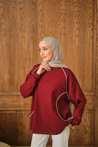 Çizgi Detay Tunik Bordo