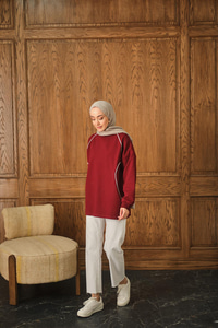 Çizgi Detay Tunik Bordo