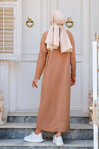 CIZGI DETAYLI TRIKO ELBISE  VIZON