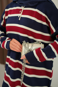 Çizgi Düğme Detay Takım Lacivert