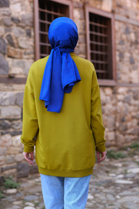 Çizgili Arma Detay Tunik Yağ Yeşil