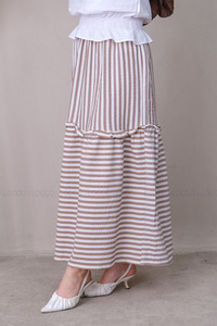 Uygun Fiyatlı CIZGILI GOFRE ETEK KAHVERENGI | Loccomoda.com 