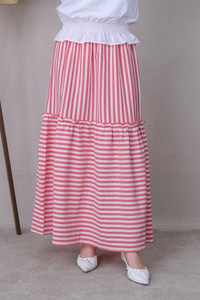 Uygun Fiyatlı CIZGILI GOFRE ETEK KIRMIZI | Loccomoda.com 