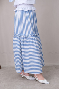 Uygun Fiyatlı CIZGILI GOFRE ETEK MAVI | Loccomoda.com 