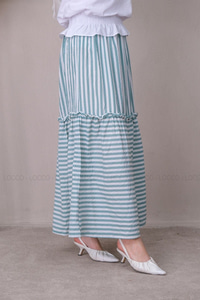 Uygun Fiyatlı CIZGILI GOFRE ETEK YESIL | Loccomoda.com 