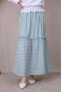 Uygun Fiyatlı CIZGILI GOFRE ETEK YESIL | Loccomoda.com 