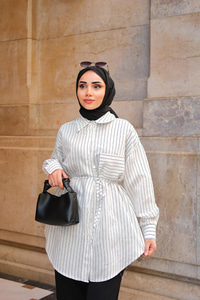 Çizgili Gömlek Beyaz