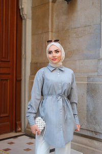 Çizgili Gömlek Füme