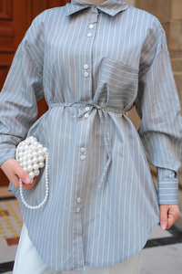 Çizgili Gömlek Füme