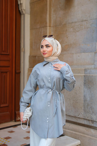 Çizgili Gömlek Füme