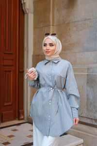 Çizgili Gömlek Füme