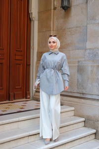 Çizgili Gömlek Füme