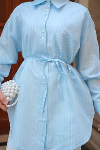 Çizgili Gömlek Mavi