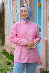 Çizgili Gömlek Pembe