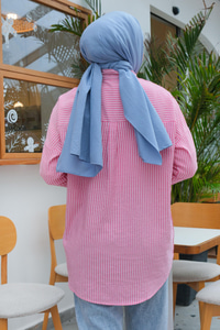 Çizgili Gömlek Pembe