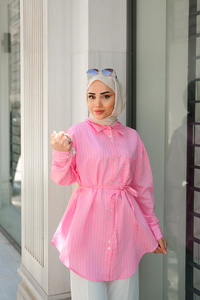 Çizgili Gömlek Pembe