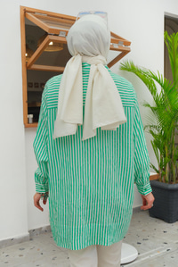 Çizgili Gömlek Yeşil