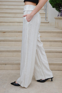 Çizgili Pantolon Bej